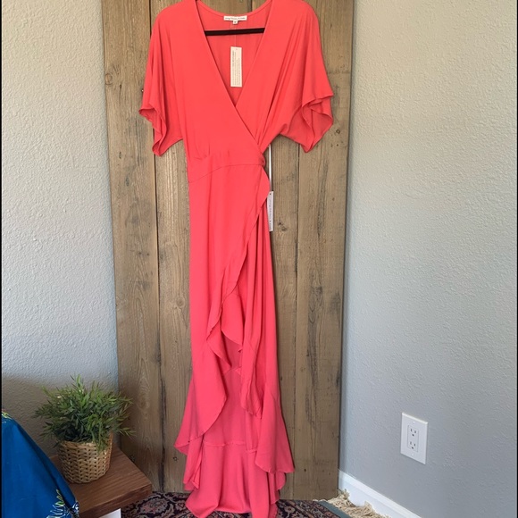 Young Fabulous & Broke Dresses & Skirts - Young Fabulous and Broke Hi Lo Ruffle Hem Wrap S